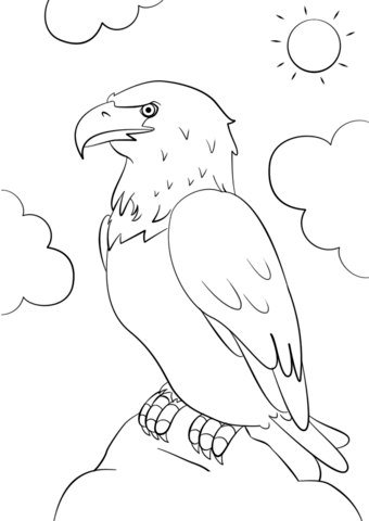 Cartoon Bald Eagle Coloring Page